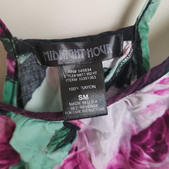 Midnight Hour Women Floral Pattern Camisole - Size SM - Picture 2 of 3